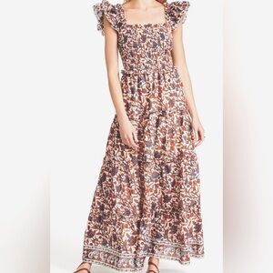Love the Label Anthropologie smocked tiered women’s maxi dress size small